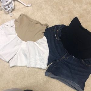 2 pairs of maternity Jean shorts